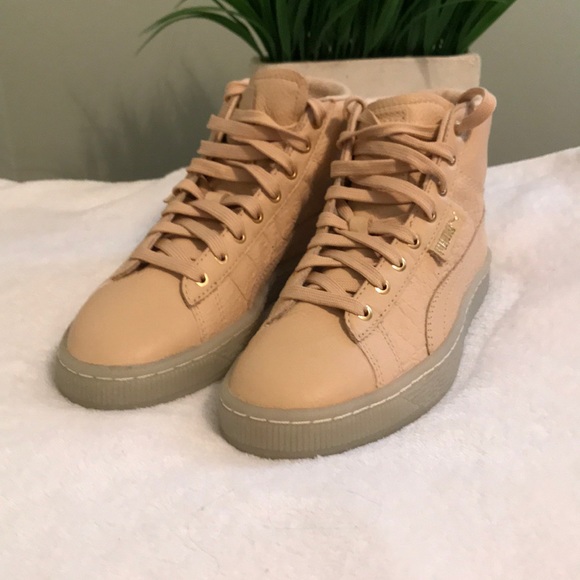 Puma Shoes - PUMA women Mid Ali BBall Vachetta team gold shoes